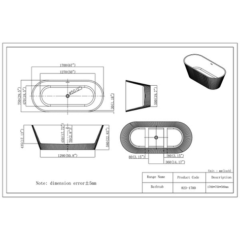 Ванна окремішня Insana Serena WB 170 * 75 * 58, фото 2