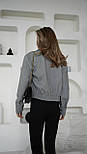 Жіноча куртка бомбер із вовняного кашеміру з підкладкою на кнопках із кишенями та коміром, 42/44, 46/48, фото 2
