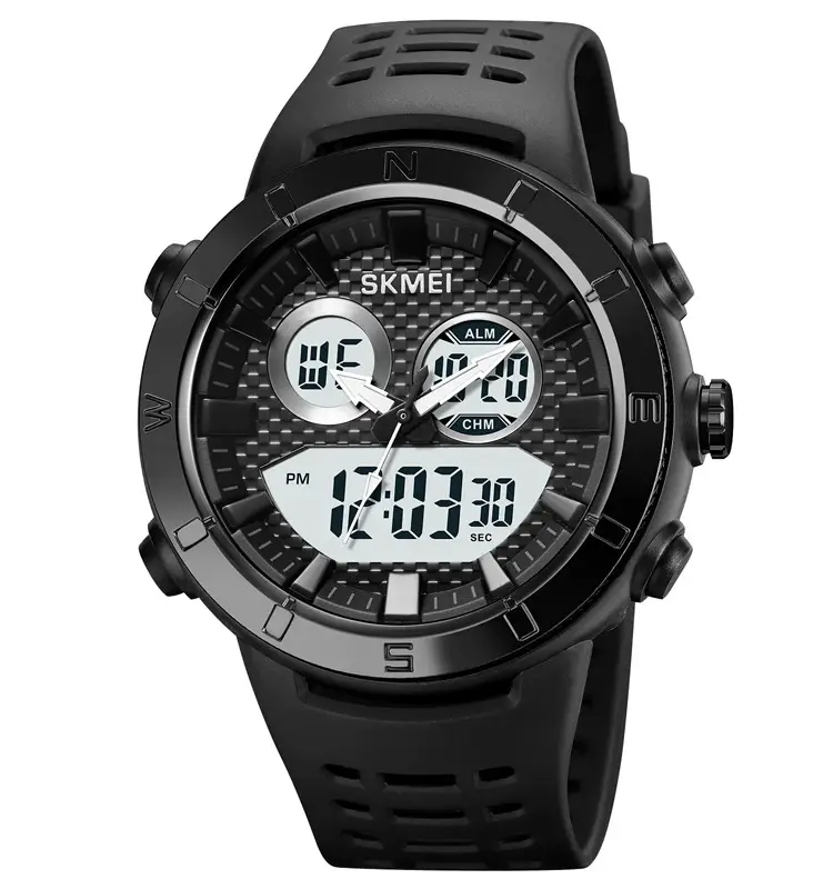 Годинник чоловічий наручний спортивний Skmei 2014 (Чорний з білим), фото 1