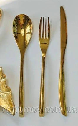 Набір 6 столових приборів Ніколь золото, фото 1