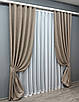 Комплект штор (2шт. 1,5х2,7м.) колекція "Льон Мішковина". Колір кавовий. Код 113ш 30-255, фото 3
