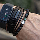 Чоловічий раслет зі знаком Зодіаку Рак з натурального каміння, фото 3