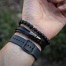 Чоловічий раслет зі знаком Зодіаку Рак з натурального каміння, фото 4