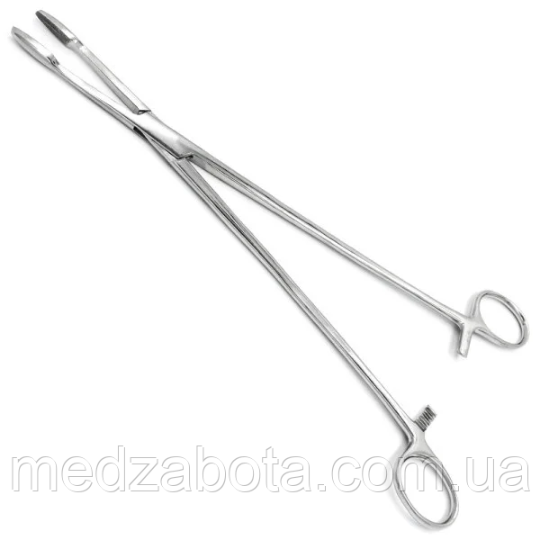 Корнцанг Gross-Maier з кремальєрою, прямий, 26 см, фото 1