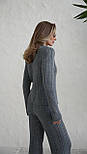 Жіночий в'язаний костюм із кардиганом на ґудзиках і штанами — стильний трикотажний комплект casual chic, фото 6