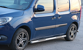 Бічні труби (2 шт. нерж.) 51мм дога база без пластикових вставок для мерседес Citan 2013-2021 рр