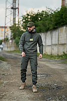 Костюм чоловічий хакі, комплект анорак-вітрівка з липучками + штани, військовий і тактичний одяг