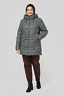 Стьобана зимова сіра куртка єврозима великого розміру 50 52 54 56 58 60 Мадейра