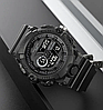 Годинник чоловічий наручний спортивний Skmei 2225 з комбінованим циферблатом (Чорний з чорним), фото 4