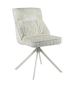 Стілець поворотний R-168 букле перлинний нюд + білий TM Vetro Mebel