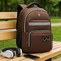 Міський рюкзак з USB портом 47х32х15см, Biaowang, Коричневий / Рюкзак туристичний / Чоловічий рюкзак