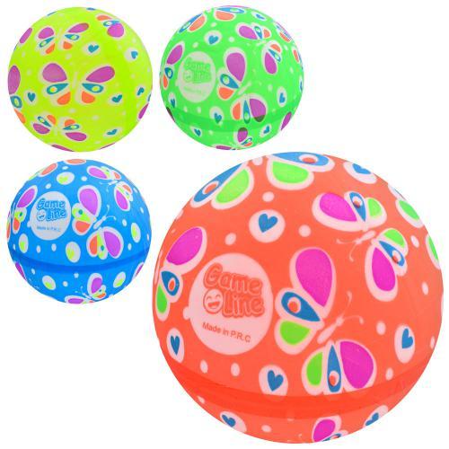 М'яч дитячий 9 дюймів, ПВХ, ЦІНА ЗА УП. 10ШТ, 57*63г, 4кольорів, пак. (240шт), фото 1