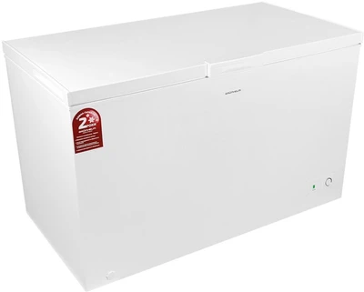 Морозильна скриня Grunhelm GCFW-380 380 л горизонтальна біла клас A+ потужність заморозки 20 кг/24 год рівень шуму 42 дБ, фото 1
