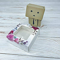 *50 шт* / Коробка / 80х80х35 мм / друк-Роза / вікно-звичайн