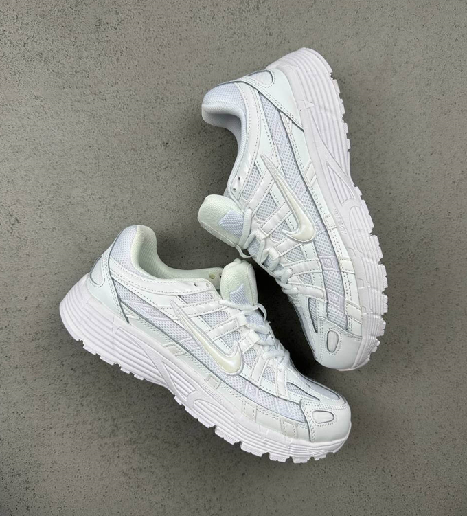 Кросівки Nike P-6000 triple white Найк Р6000 білі чоловічі жіночі унісекс, фото 1