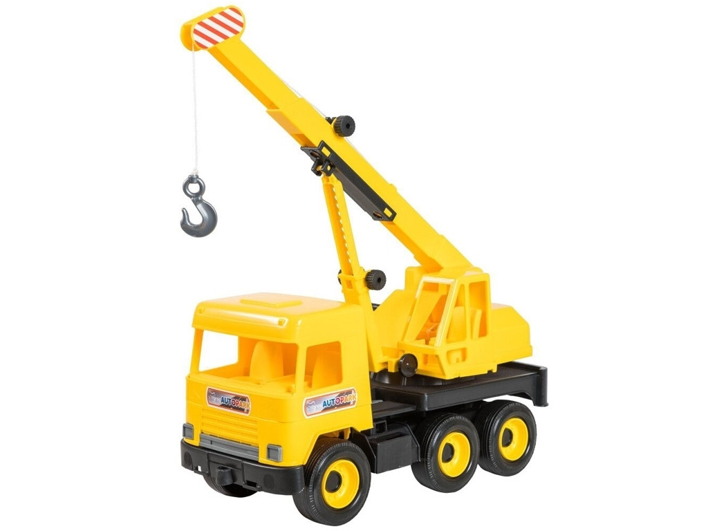 Іграшковий автокран на колесах 44 см жовтий Дитяча машинка будівельна спецтехніка для хлопчиків безпечний пластик, фото 1