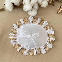 Подушечка для хрестика "Прошва-1" Білий/золотий Атлас арт.27070828