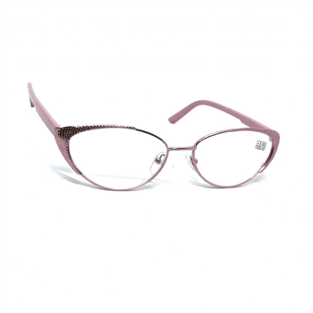 Жіночі металеві окуляри 2035-рожеві з бліковою/білою лінзою