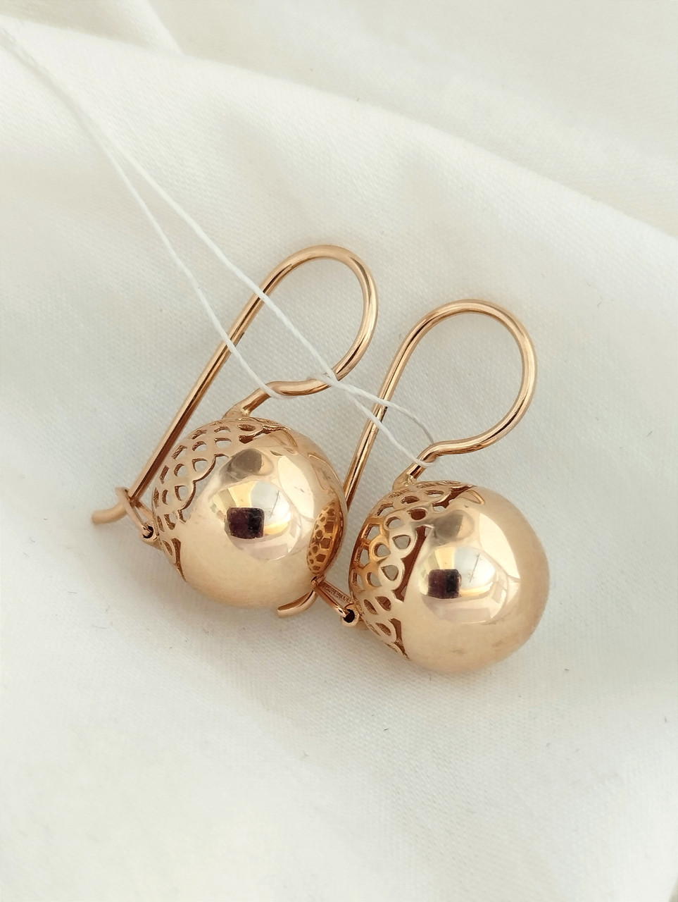 Золоті сережки з червоного золота шар