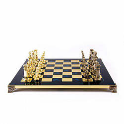 Шахи “Греко-Римський період”, латунь, золото, синя дошка – 44х44 см