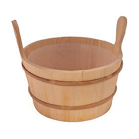 Шайка для сауни з пластиковою вставкою 9 л сосна Sawo 300-TP