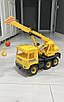 Іграшковий автокран на колесах 44 см жовтий Дитяча машинка будівельна спецтехніка для хлопчиків безпечний пластик, фото 2