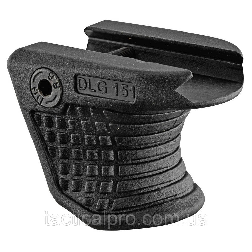 Упор DLG TACTICAL (DLG-151-black) з гніздом для QD антабки, колір Чорний, упор на цівку на планку Пікатінні, фото 1