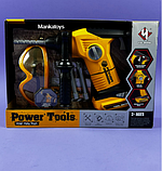 Шуруповерт іграшковий дриль T 016 A захисні окуляри, 3 насадки, лінійка, в коробці, фото 2