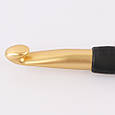 Гачок алюмінієвий із чорною ручкою та золотим наконечником, 12.0 мм, KnitPro, фото 4