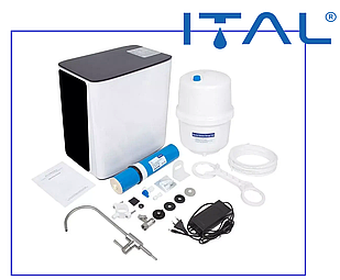 Фільтр зворотного осмосу ITAL IT-RO5-500P у закритому корпусі (система 5 ступенів очищення води з помпою)