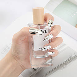 Накладні нігті 24 шт. дзеркальні, срібло + клейові стики для нігтів, типси мигдаль для манікюру