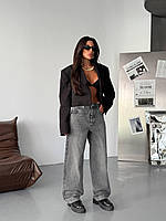 Базові джинси жіночі сірі прямого крою 34 36 38 40
