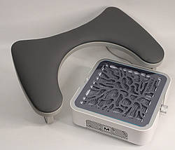 Професійна манікюрна витяжка MUSSON X3 Silver (потік в 3 рази потужніший за CYCLONE) і підлокітник Сірий