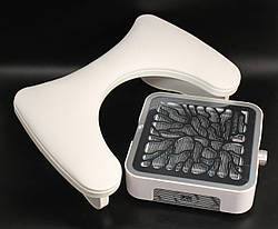 Набір для майстра манікюру: манікюрна витяжка MUSSON X3 Silver і похилий підлокітник MrHelix Білий