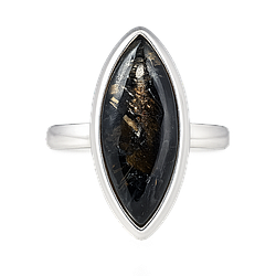 Нууміт з піротином срібна каблучка, 0577ЛН