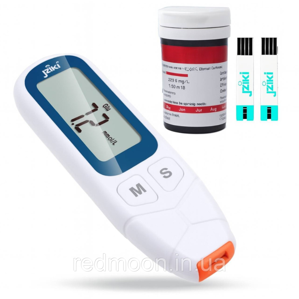 Глюкометр + 50 тестів, від батарейок / Апарат для вимірювання цукру / Вимірювач цукру в крові, фото 1