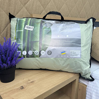Подушка (50x70х20 см) для сну гіпоалергенна Decorator Bamboo, колір фісташковий (84-176)