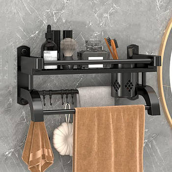 Настінна полиця у ванну 39.5х18х15 см , 4262 / Металева поличка для ванної / Полиця для ванної