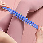 Ролик масажер антицелюлітний для тіла, Синій / Механічний масажер / Масажер для тіла ручний, фото 4