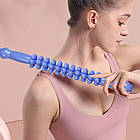 Ролик масажер антицелюлітний для тіла, Синій / Механічний масажер / Масажер для тіла ручний, фото 6