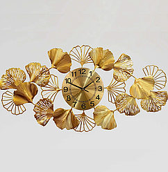Шикарний великий настінний годинник "Букет Золотистий" (95х47 см) в вітальню