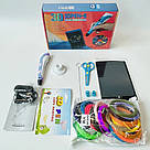 Набір 3D-ручка з трафаретами та планшетом, від мережі, 3DPEN-6, Синій / Дитяча 3д ручка / Набір для творчості, фото 10