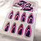 Накладні нігті 24 шт. дзеркальні, фуксія + клейові стики для нігтів, типси мигдаль для манікюру, фото 6