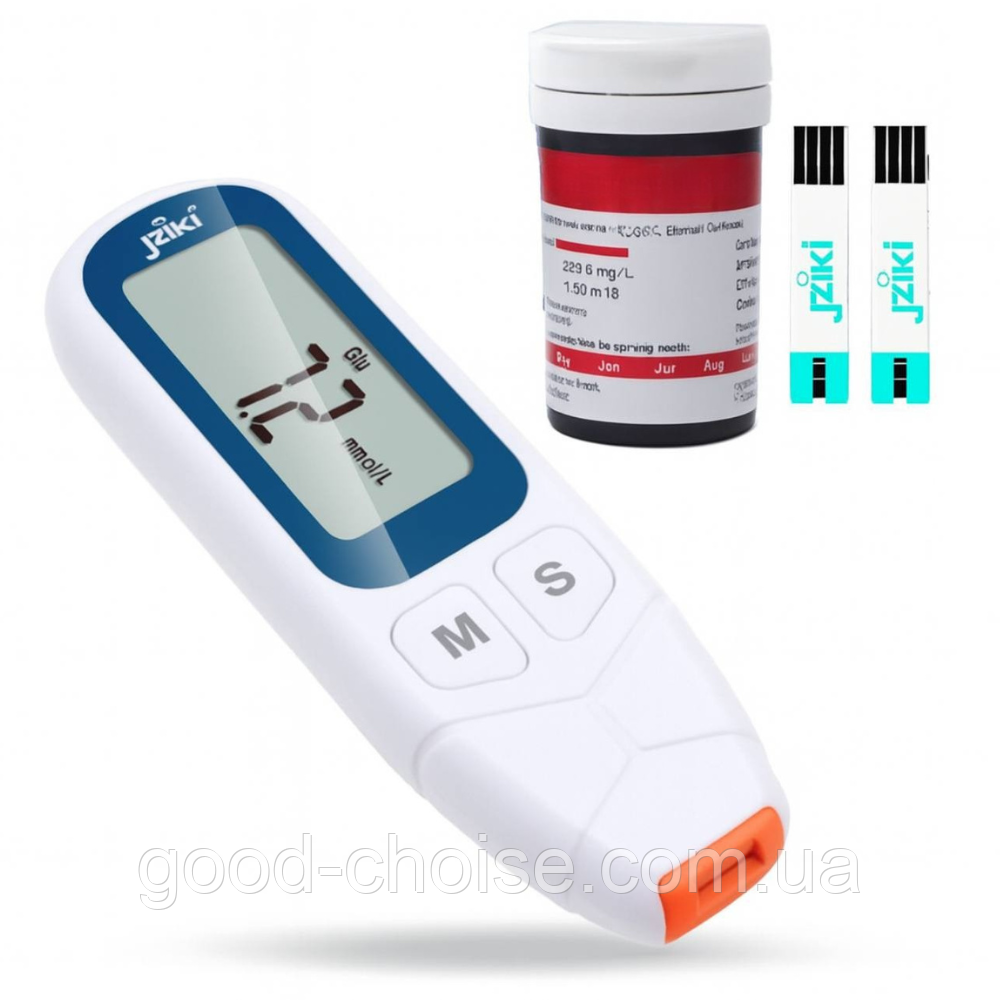 Глюкометр + 50 тестів, від батарейок  / Апарат для вимірювання цукру / Вимірювач цукру в крові, фото 1