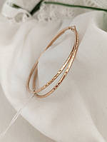 Золоті сережки кільця з алмазною гранню