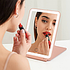 Дзеркало для макіяжу з підсвічуванням, 19.2*13*1.3 см, від USB, HB-4 / Настільне LED люстерко / Сенсорне дзеркало, фото 2