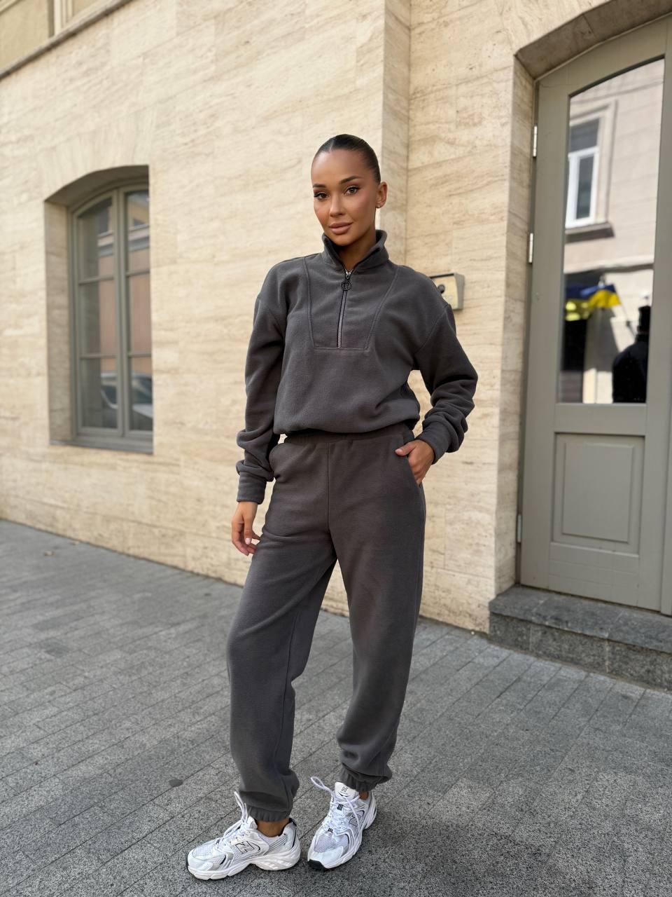 Жіночий теплий спортивний флісовий костюм, фото 1