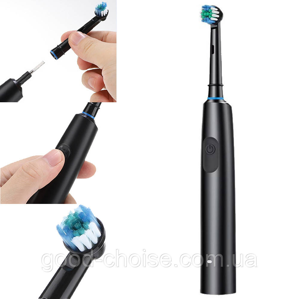 Електрична зубна щітка 3 режими / Акумуляторна щітка для зубів / Зубна електрощітка, фото 1