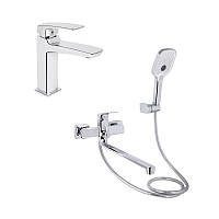 Акційний набір для Ванної кімнати Qtap Tern Змішувач для раковини QTTER2701CRM47584 Chrome+Qtap Tern Змішувач