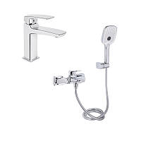 Акційний набір для Ванної кімнати Qtap Tern Змішувач для раковини QTTER2701CRM47584 Chrome+Qtap Tern Змішувач